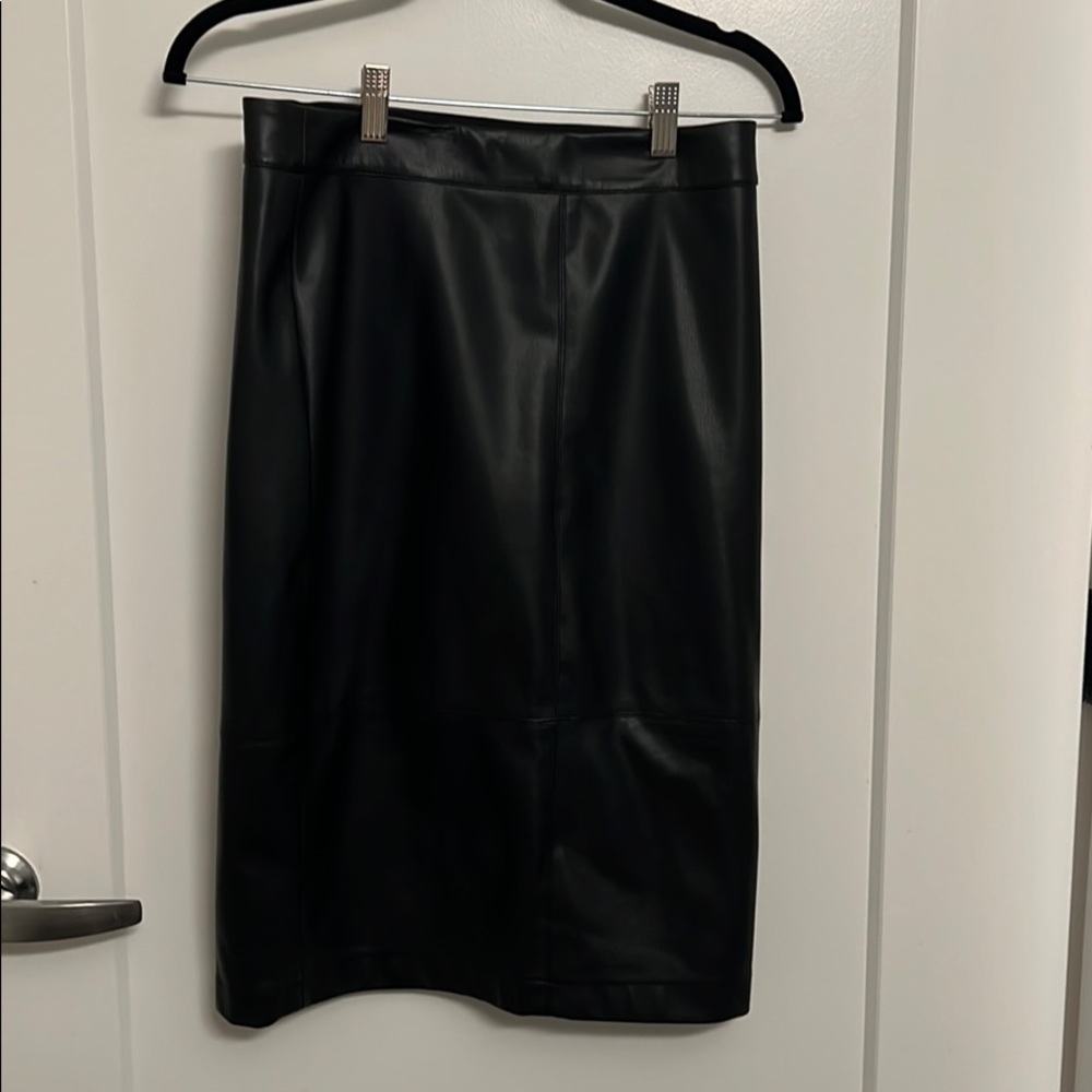 1 State Black Faux Letter Skirt